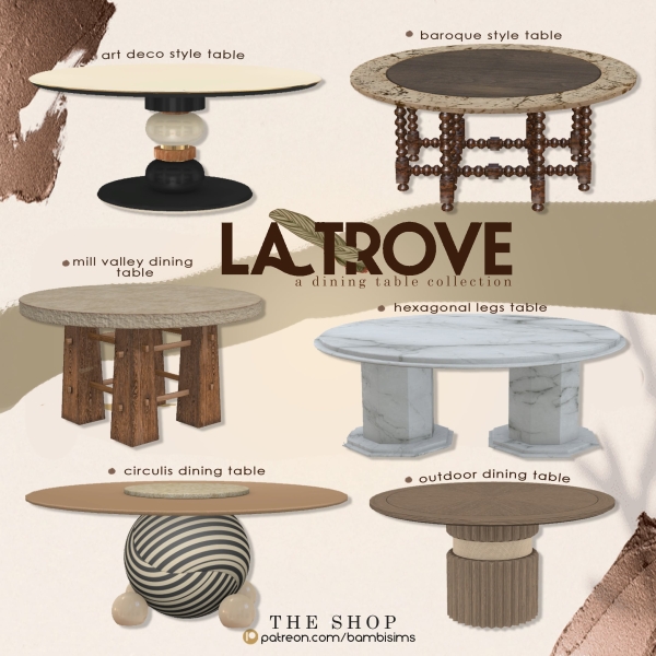Alpha la trove dining by bambisims - The Sims 4 Custom Content