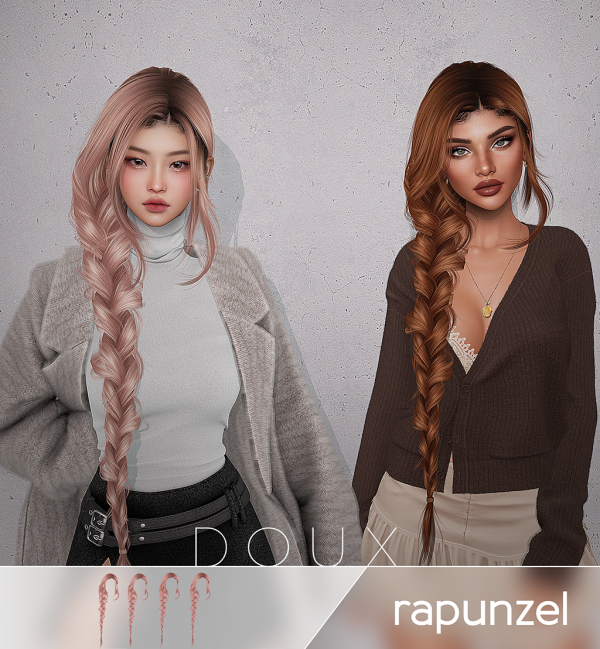 Alpha Doux Rapunzel Hairstyle by douxhair - The Sims 4 Custom Content