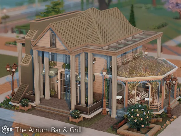 Maxis Match The Atrium Bar Grill l noCC - The Sims 4 Custom Content