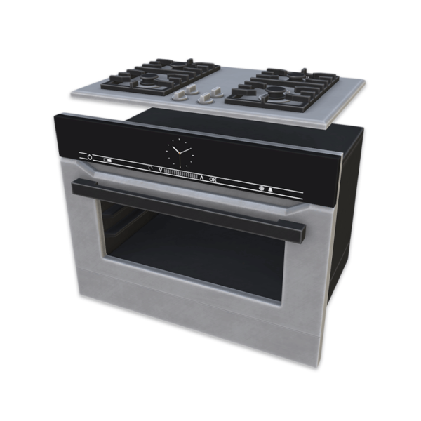 Maxis Match Comiko Modern Kitchen Oven With Gas Hob by comiko - The Sims 4 Custom Content