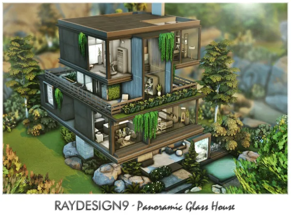 Maxis Match Panoramic Glass House by thesimsresource - The Sims 4 Custom Content