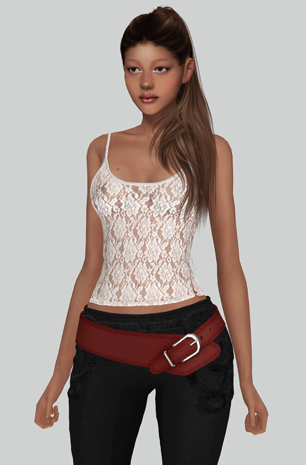 Alpha vintage hip belt accessory by simsfinds - The Sims 4 Custom Content