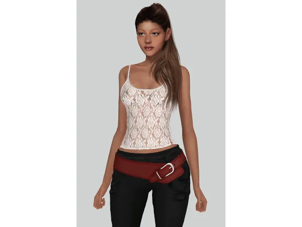 Alpha vintage hip belt accessory by delicious things - The Sims 4 Custom Content