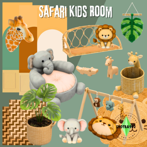 Mix Safari Kids Room by simsfinds - The Sims 4 Custom Content
