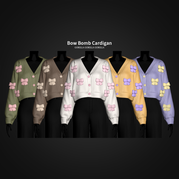 Alpha Bow Bomb Cardigan by simsfinds - The Sims 4 Custom Content