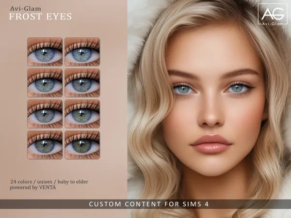 Alpha Frost Eyes avi glam - The Sims 4 Custom Content