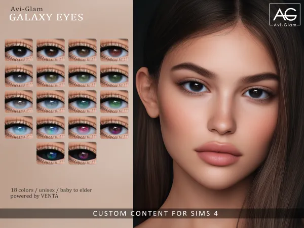 Alpha Galaxy Eyes Avi Glam by bergdorfsims - The Sims 4 Custom Content