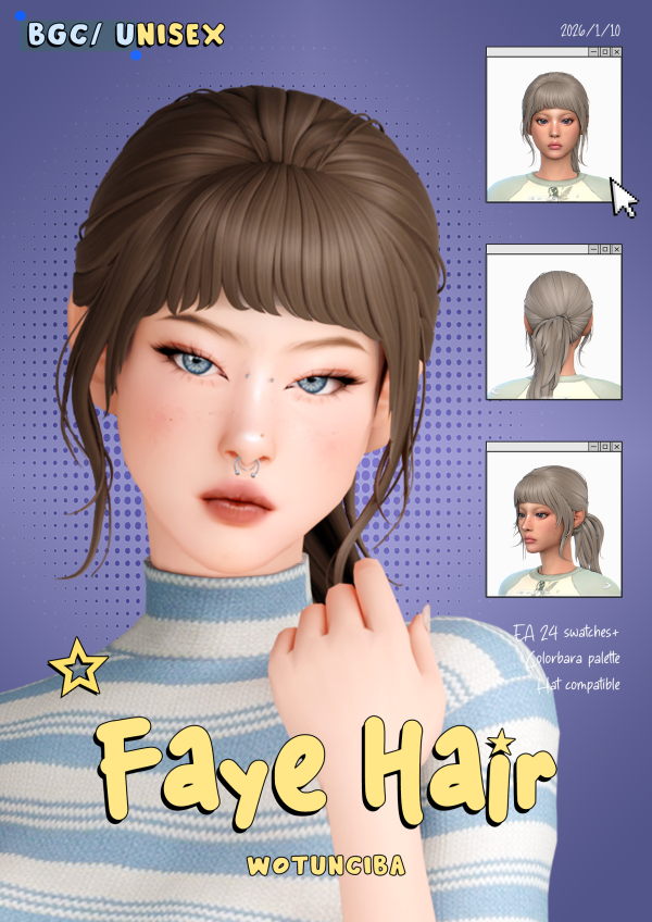 Maxis Match Faye Hair by simsfinds - The Sims 4 Custom Content