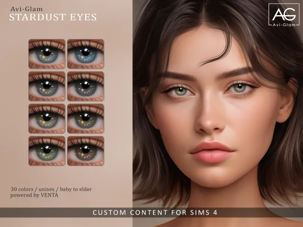 Alpha Stardust Eyes avi glam - The Sims 4 Custom Content
