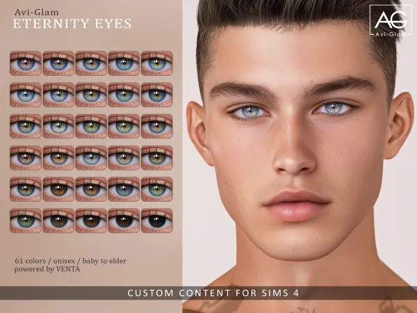 Alpha Eternity Eyes Avi Glam - The Sims 4 custom content