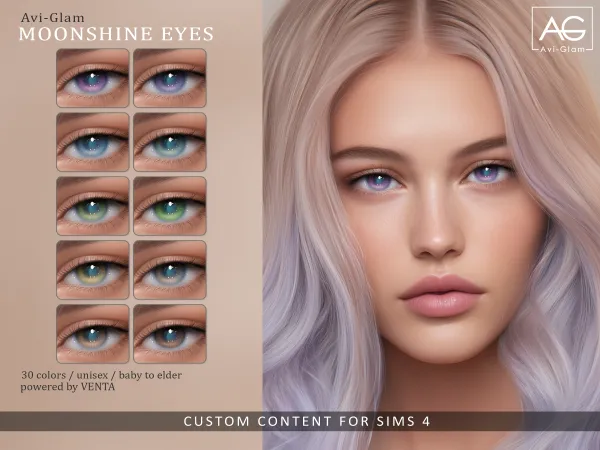 Alpha Moonshine Eyes Avi Glam by bergdorfsims - The Sims 4 Custom Content