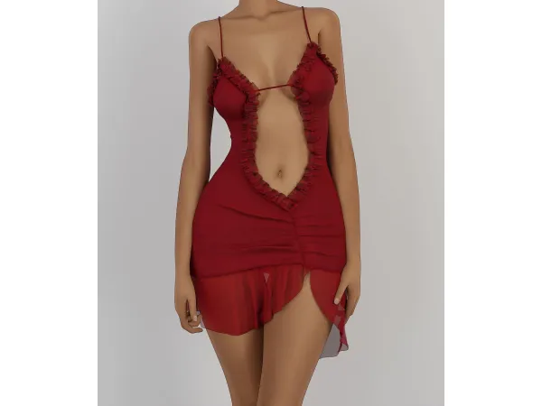 Alpha jaded london mini fatale dress by delicious things - The Sims 4 Custom Content