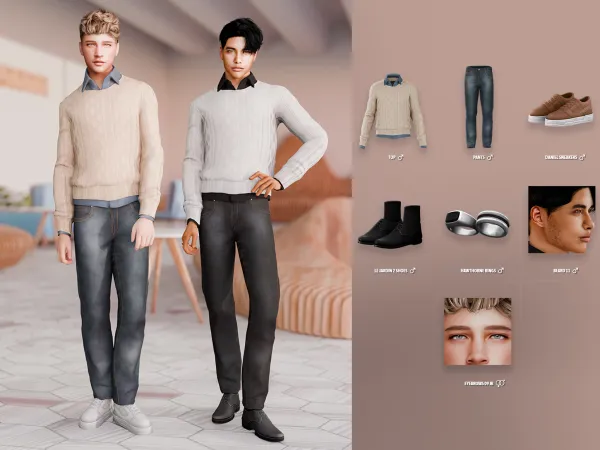 Alpha Knot Over It Male Lookbook by modcollective - The Sims 4 Custom Content