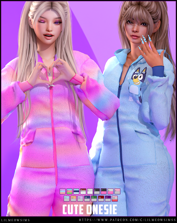 Alpha Cute Onesie by liilmeowsims - The Sims 4 Custom Content