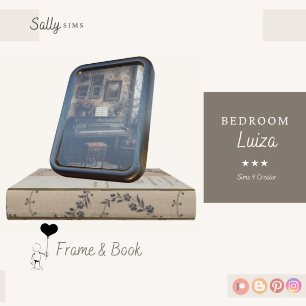 Alpha Bedroom LUIZA (Frame Book) by sally4sims - The Sims 4 Custom Content