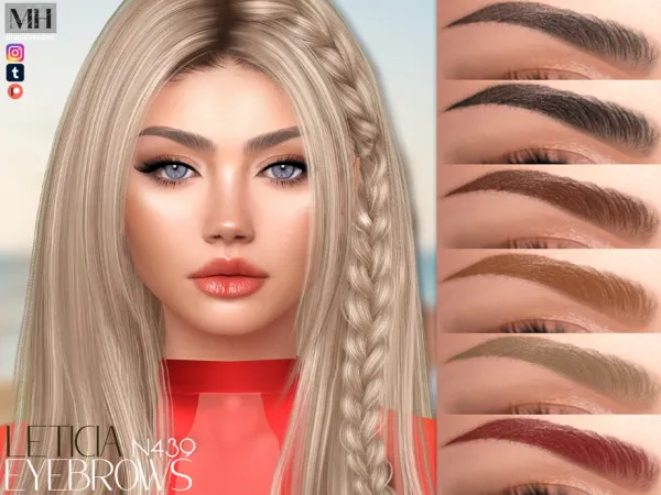 Alpha Leticia Eyebrows N439 - The Sims 4 Custom Content