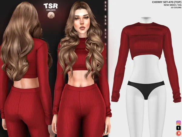 Alpha CHERRY SET 470 (TOP) BD1244 tr by thesimsresource - The Sims 4 Custom Content