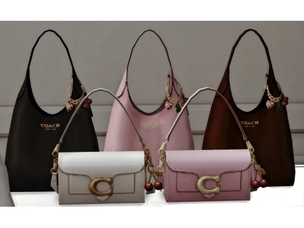 Alpha Functional Coach Bags by simsfinds - The Sims 4 Custom Content