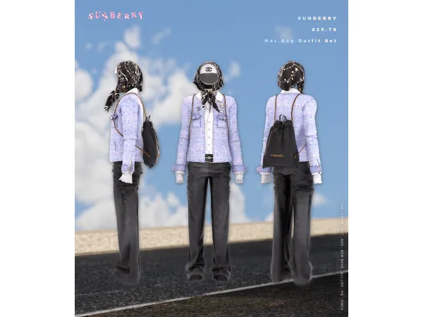 [SUNBERRY]#25.79_Male Hat & Bag & Outfit Set