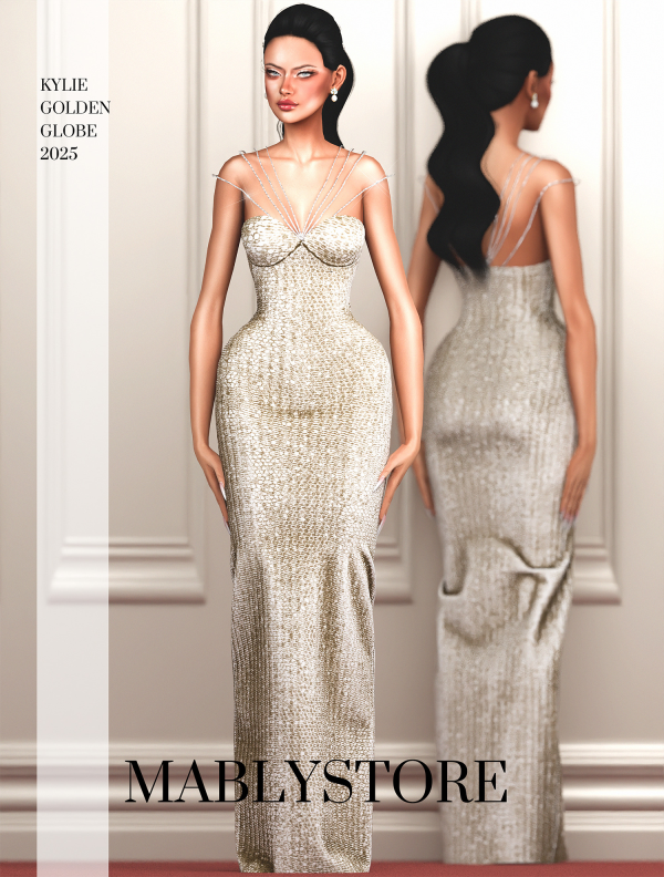 Alpha KYLIE GOLDENGLOBE 2025 by simsfinds - The Sims 4 Custom Content