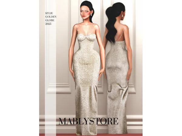 Alpha KYLIE GOLDENGLOBE 2025 by Mably - The Sims 4 Custom Content