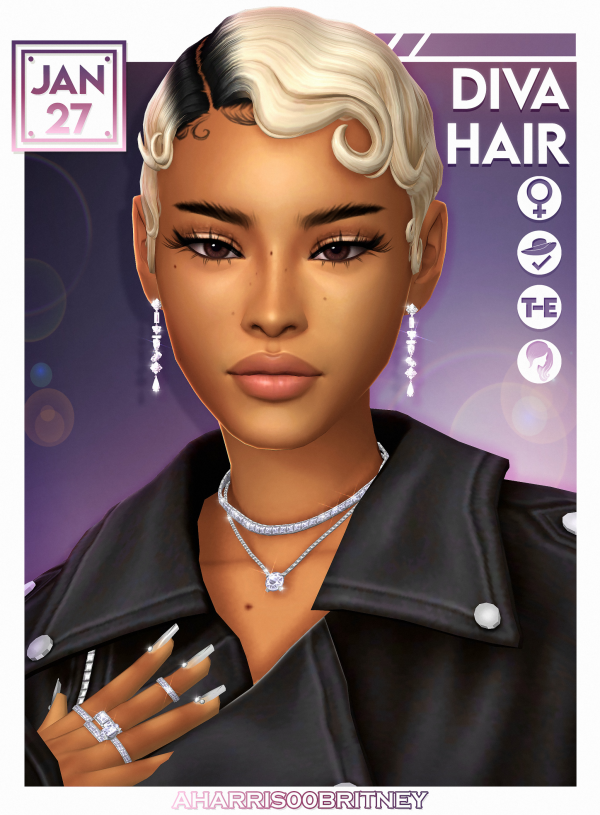 Maxis Match Diva Hair by simsfinds - The Sims 4 Custom Content