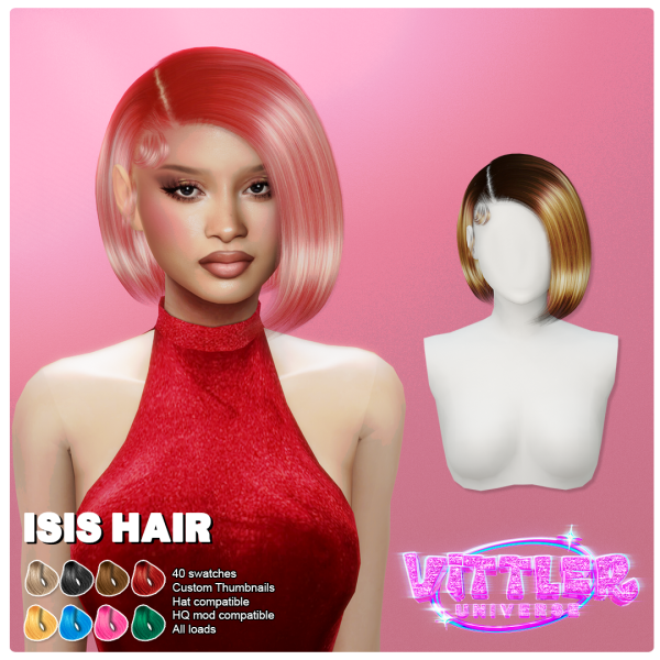 Alpha Isis Female Hair by simsfinds - The Sims 4 Custom Content