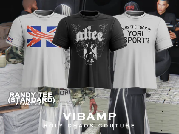 Alpha VIBAMP Randy Tee (Standard Version) by decayed - The Sims 4 Custom Content