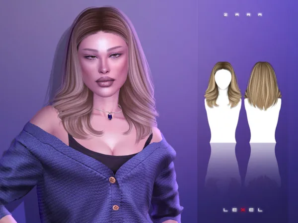 Alpha LEXEL Zara long blowout - The Sims 4 Custom Content