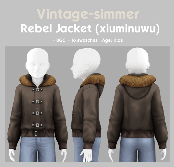 Maxis Match Rebel Jacket for Kids simmer by simsfinds - The Sims 4 Custom Content