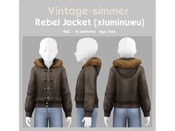 Maxis Match Rebel Jacket for Kids simmer by vintage - The Sims 4 Custom Content