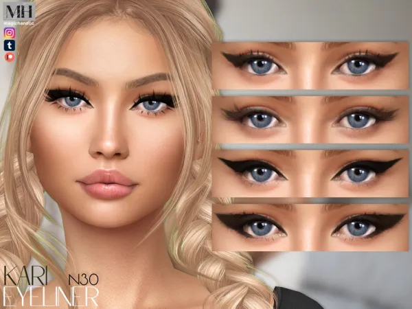 Alpha Kari Eyeliner N30 by magichandcc - The Sims 4 Custom Content