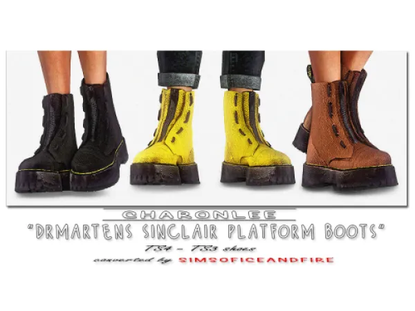 CHARONLEE u201cDrMartens Sinclair Platform Boots by simsoficeandfire - The Sims 3 Custom Content