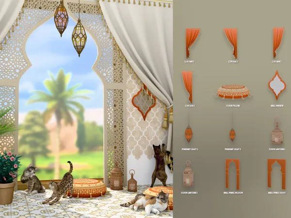 Alpha Marrakesh Living Extras - The Sims 4 custom content