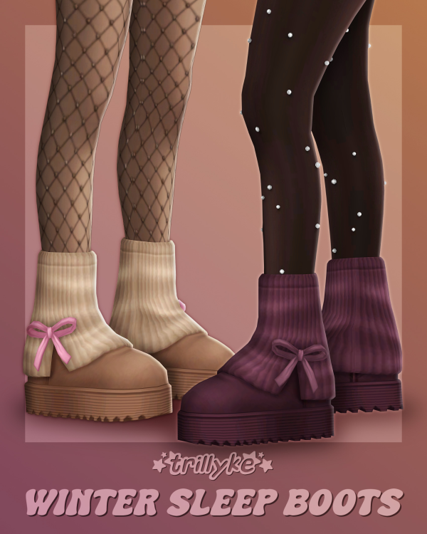 Maxis Match Winter Sleep Boots by simsfinds - The Sims 4 Custom Content