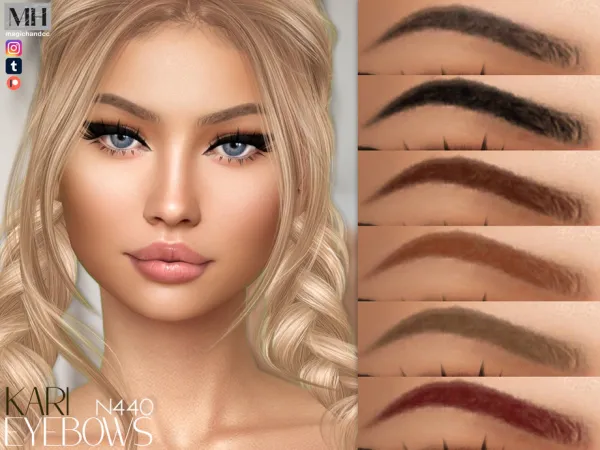 Alpha Kari Eyebrows N440 - The Sims 4 Custom Content
