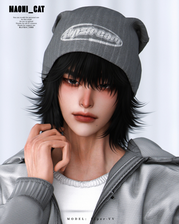 Alpha HAIR No59 ver1 by simsfinds - The Sims 4 Custom Content