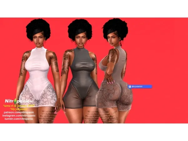 Alpha Nitropanic_Lily Jumpsuit - The Sims 4 custom content
