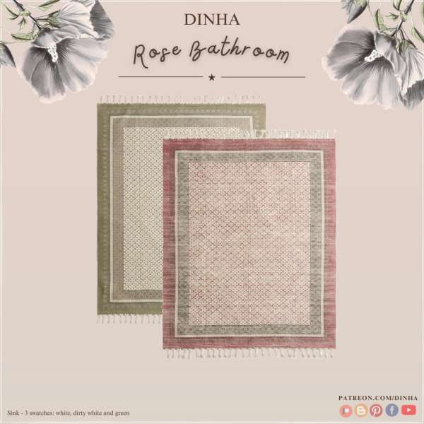 Alpha Rose Bathroom Rugs by dinhagamer - The Sims 4 Custom Content