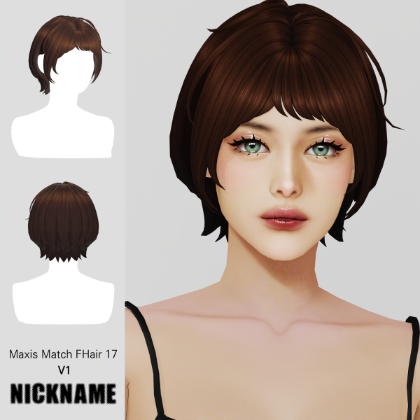 Maxis Match FHair 017 V1 by simsfinds - The Sims 4 Custom Content