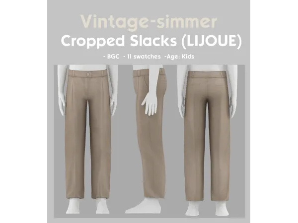 Maxis Match Cropped Slacks simmer by vintage - The Sims 4 Custom Content