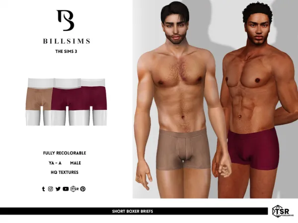 Short Boxer Briefs by Bill_Sims - The Sims 3 Custom Content