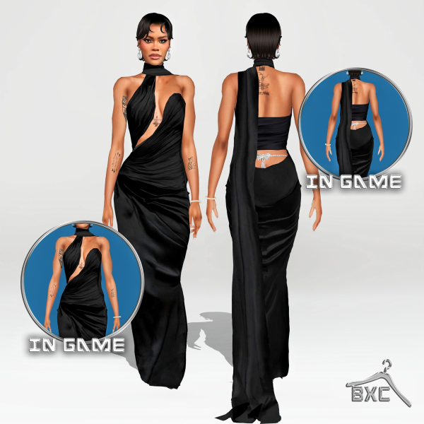 Alpha TEYANA TAYLOR GOLDEN GLOBES DRESS by simsfinds - The Sims 4 Custom Content