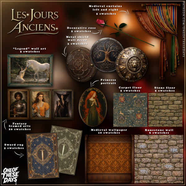 Alpha OOTD BuildBuy Les Jours Anciens by oneofthesedays - The Sims 4 Custom Content