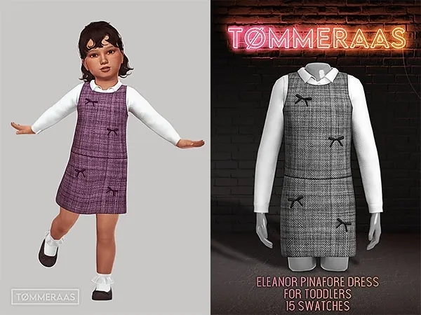 Alpha TØMMERAAS Eleanor Pinafore Dress for Toddlers by tommeraas - The Sims 4 custom content
