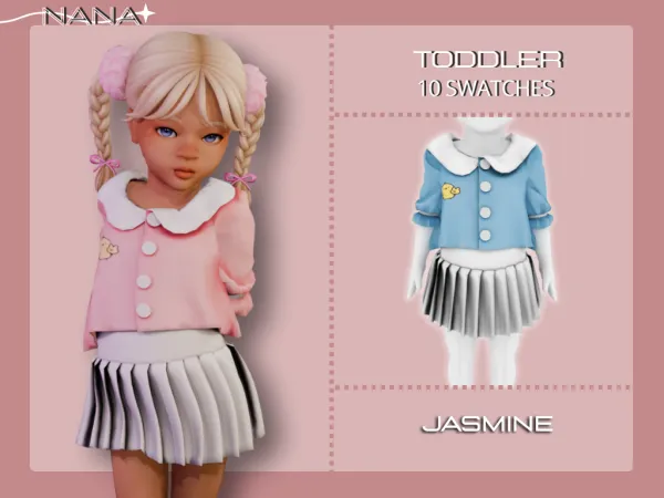 Maxis Match 7NANA (Jasmine) Pleated Skirt Set by 7nana - The Sims 4 Custom Content