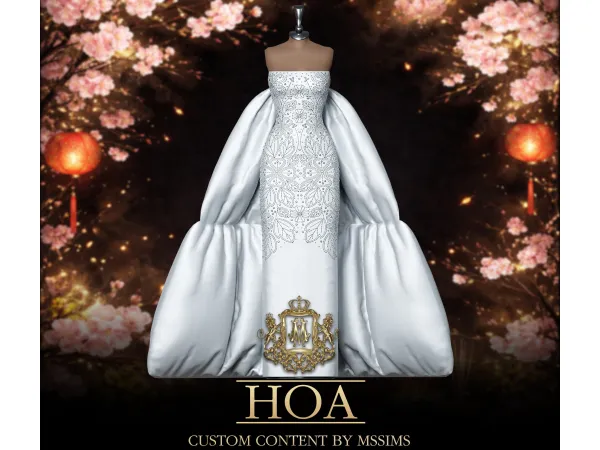 Alpha HOA GOWN by Mssims4 - The Sims 4 Custom Content