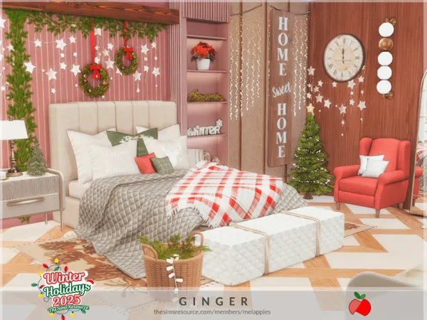 Mix Ginger bedroom - The Sims 4 Custom Content