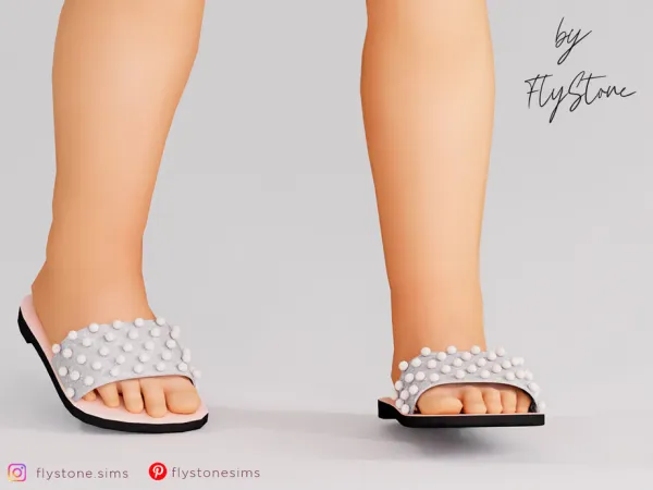 Mix Toddler Elegant Sandals With Pearls by FlyStone - The Sims 4 Custom Content