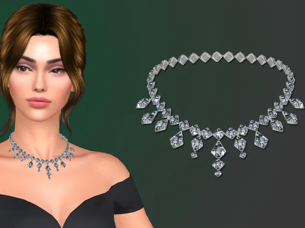 Alpha Siena Crystal Necklace by modcollective - The Sims 4 Custom Content